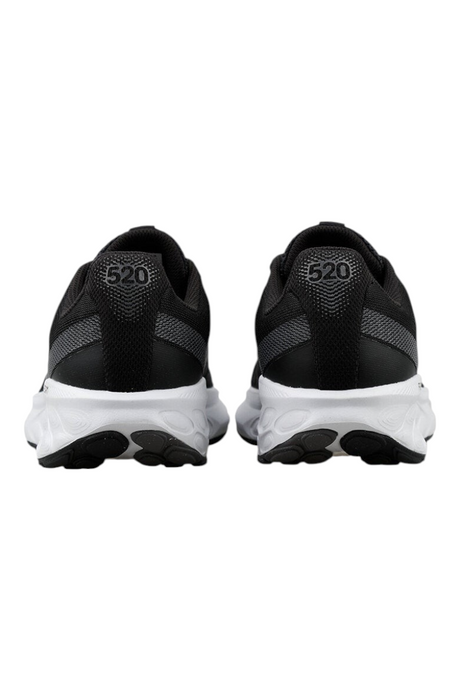Sporline New Balance M520LK9 siyah erkek koşu ayakkabısı arka görünümü, beyaz yastıklamalı taban detaylı