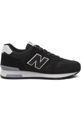 Sporline New Balance ML565BLK siyah deri ve tekstil erkek spor ayakkabı, yan profil görünümü