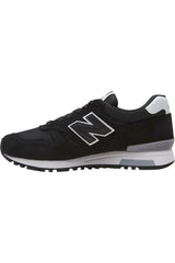Sporline New Balance ML565BLK siyah deri ve tekstil erkek spor ayakkabı, yan profil görünümü