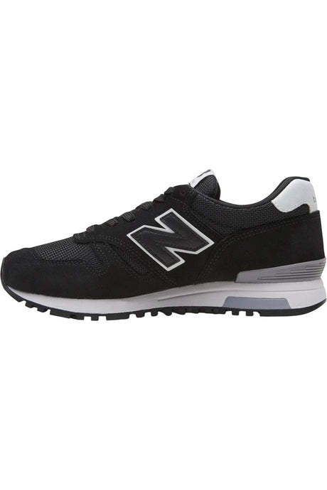 Sporline New Balance ML565BLK siyah deri ve tekstil erkek spor ayakkabı, yan profil görünümü