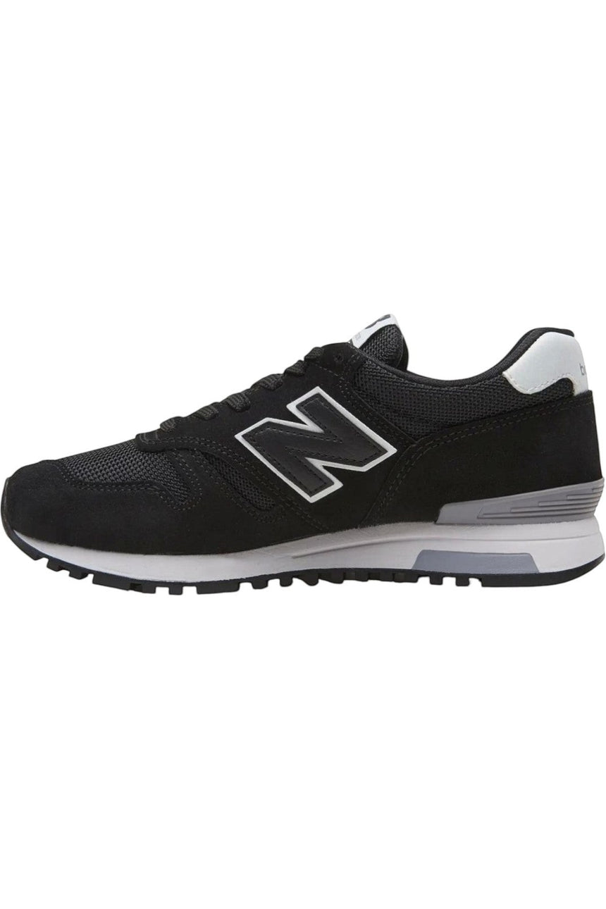 Sporline New Balance ML565BLK siyah deri ve tekstil erkek spor ayakkabı, yan profil görünümü