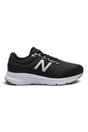 Sporline New Balance M411BK2 siyah erkek spor ayakkabı, yan profil görünümü ve beyaz taban detaylı koşu ayakkabısı