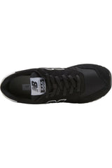 Sporline New Balance ML565BLK siyah erkek spor ayakkabı, bağcıklı tasarım ve nefes alabilen dokuma kumaş üst yüzey.