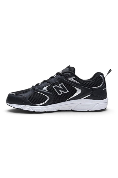 Sporline New Balance ML408BS siyah unisex spor ayakkabı, file detaylı ve yan kısımlarında gümüş vurgulu tasarım