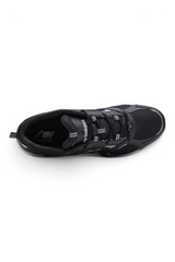 Sporline New Balance ML408BS unisex siyah spor ayakkabı, üstten görünüm, file detaylı tasarım