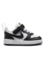 Sporline Nike Court Borough Low Recraft bebek spor ayakkabısı, beyaz ve siyah renkli, cırt cırtlı günlük model