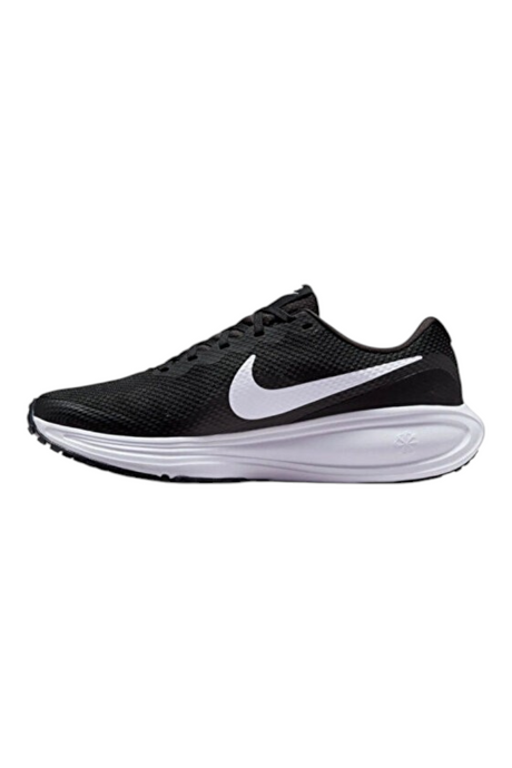 Sporline Nike Revolution 8 siyah beyaz fileli kadın koşu ayakkabısı, yan profilden görünüm