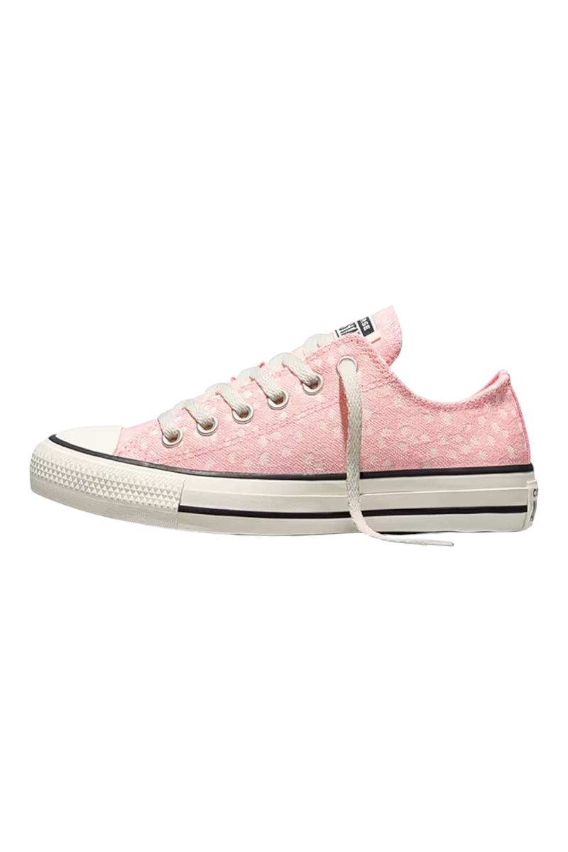 Sporline pembe renkli, geyik desenli, bağcıklı Converse Chuck Taylor All Star kadın günlük sneaker ayakkabı