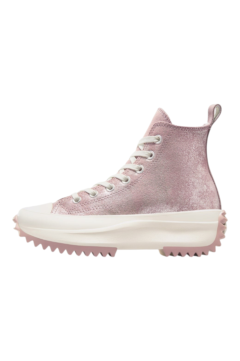 Sporline marka, pembe renkli, yüksek tabanlı ve tırtıklı platform tabana sahip Converse Run Star Hike spor ayakkabı