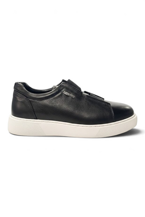 Sporline Pierre Cardin siyah deri erkek sneaker ayakkabı, beyaz tabanlı günlük şık tasarım