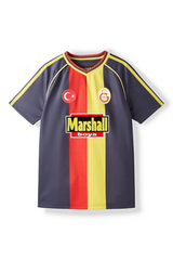 Sporline Puma Galatasaray 1998 çocuk retro forma, füme renkli, %100 polyester, Marshall sponsor logolu tasarım.