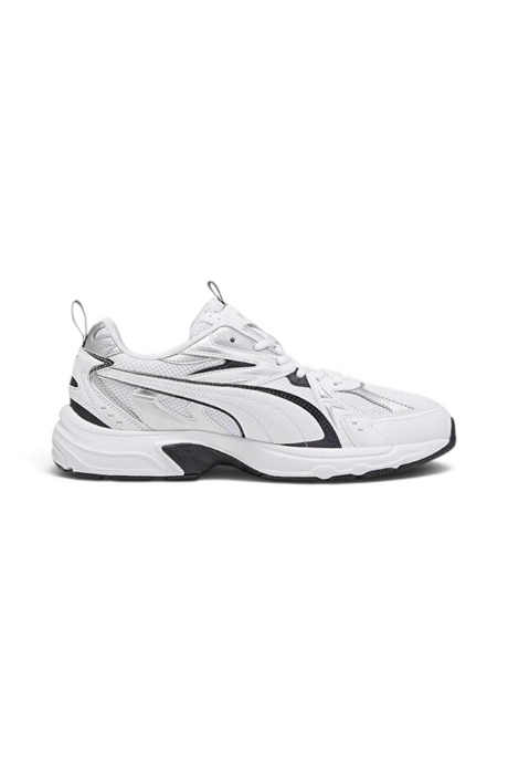 Sporline Puma Milenio Tech beyaz ve siyah detaylı file saya unisex koşu ayakkabısı