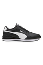Sporline Puma ST Runner v4 L erkek spor ayakkabı, siyah deri yüzeyli ve beyaz detaylı klasik günlük tasarım
