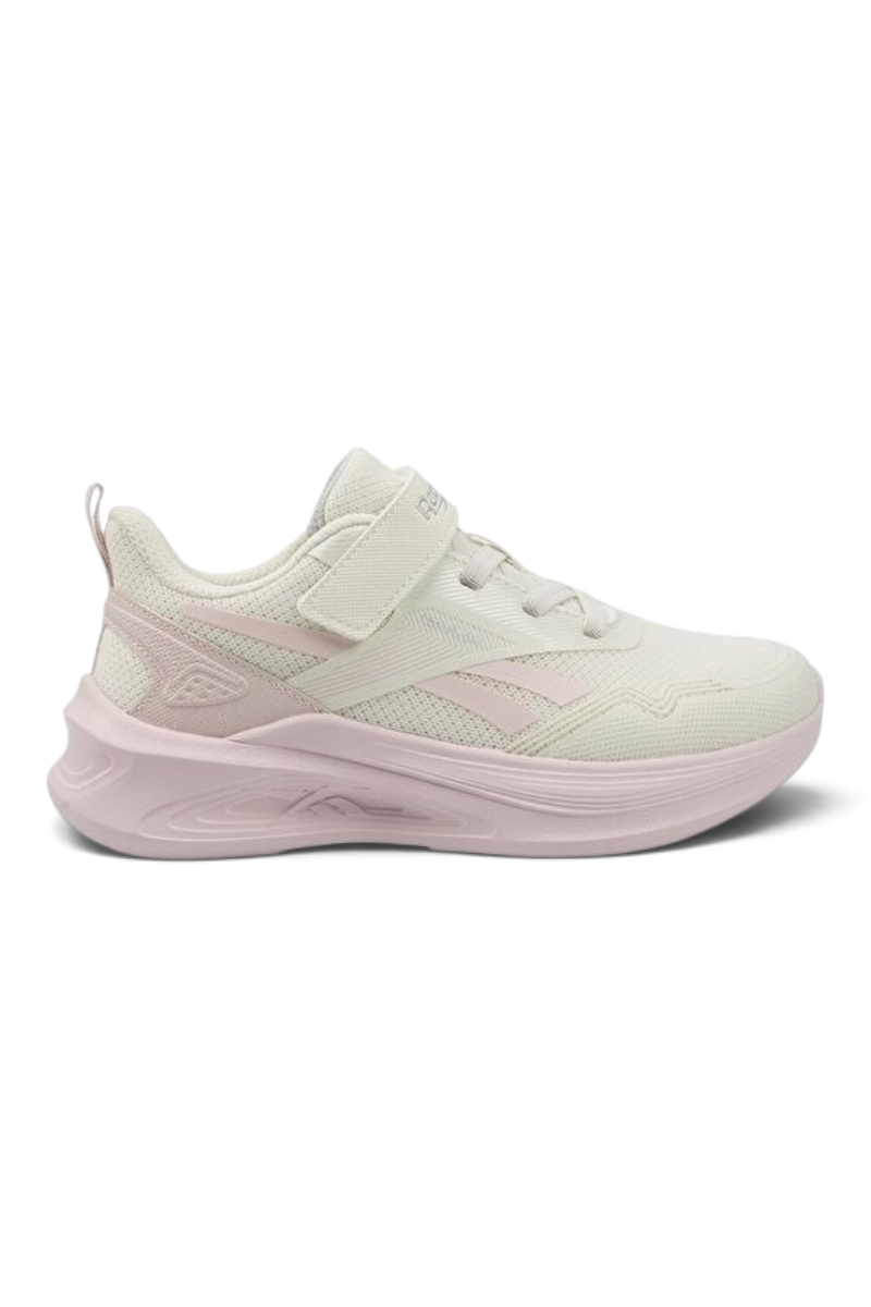 Sporline Reebok Anes Run KDS I kırık beyaz ve pembe detaylı çocuk spor ayakkabı, tekstil ve PU malzeme.