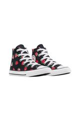 Sporline siyah çilek desenli Converse Chuck Taylor All Star yüksek bilekli kanvas spor ayakkabı