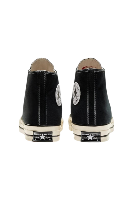 Sporline marka siyah kanvas Converse Chuck 70 Hi erkek sneaker ayakkabının arkadan görünümü