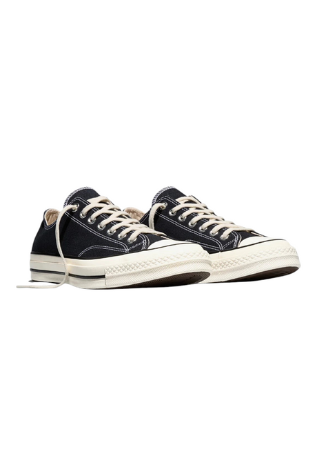 Sporline siyah kanvas Converse Chuck 70 Ox bileksiz spor ayakkabı, beyaz kauçuk tabanlı klasik tasarım