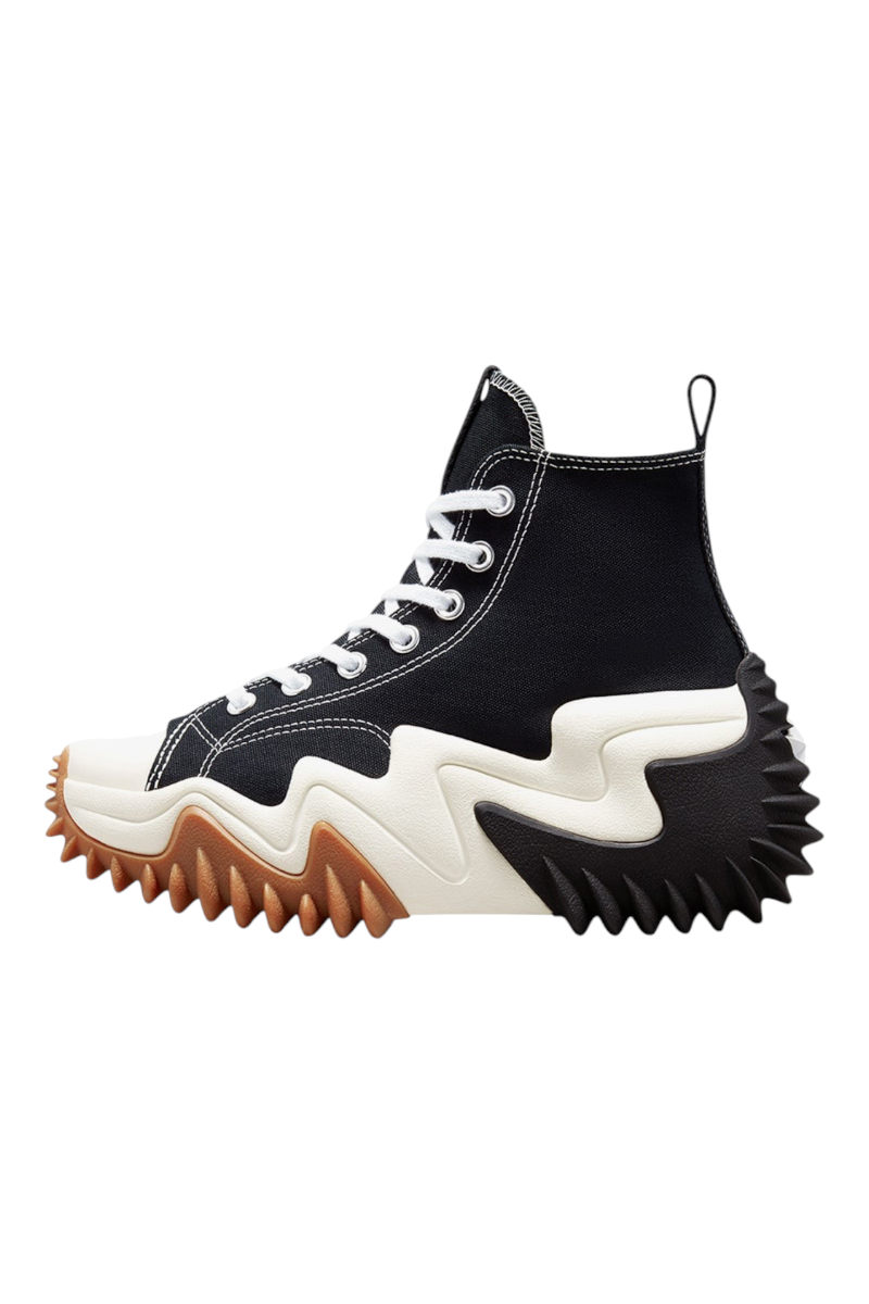 Sporline siyah kanvas Converse Run Star Motion platform tabanlı yüksek bilekli kadın spor ayakkabı