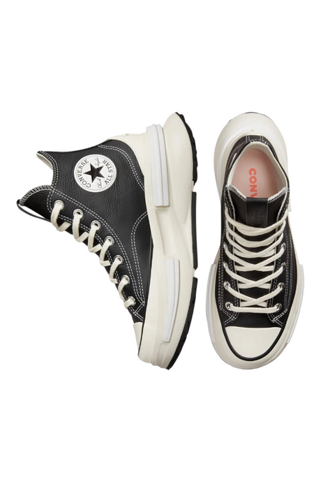 Sporline siyah Converse Run Star Legacy CX kadın spor ayakkabı, yüksek tabanlı ve ikonik Chuck Taylor logolu tasarım