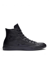 Sporline marka, siyah deri Converse Chuck Taylor yüksek bilekli erkek spor ayakkabı