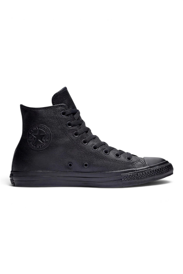 Sporline marka, siyah deri Converse Chuck Taylor yüksek bilekli erkek spor ayakkabı