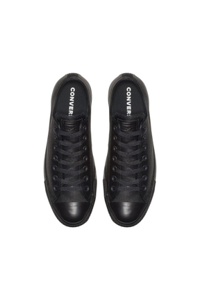 Sporline marka siyah deri Converse Chuck Taylor All Star kadın sneaker ayakkabı üstten görünüm