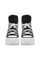 Sporline siyah renkli, beyaz kalın tabanlı, bağcıklı Converse Chuck Taylor All Star Lift kadın spor ayakkabı