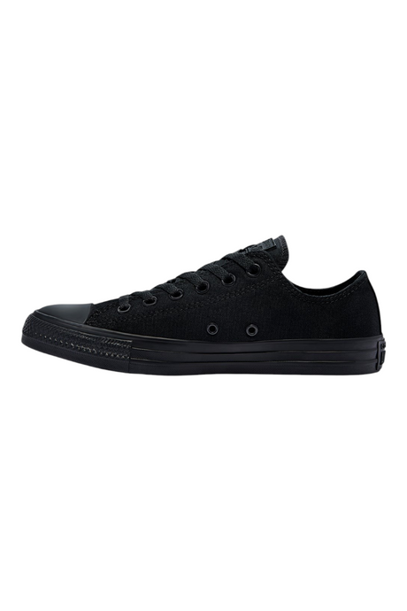 Sporline marka siyah kanvas Converse Chuck Taylor All Star unisex spor ayakkabı, yan profil görünümü