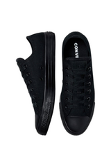 Sporline marka siyah kanvas Converse Chuck Taylor All Star unisex spor ayakkabı, üstten ve yan görünüm