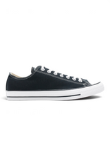 Sporline marka siyah kanvas Converse Chuck Taylor All Star düşük bilekli erkek spor ayakkabı, beyaz bağcıklı