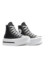 Sporline marka siyah renkli, beyaz tabanlı, yüksek platformlu Converse Chuck Taylor All Star kadın spor ayakkabı