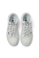 Sporline U.S. Polo Assn. erkek beyaz suni deri sneaker, üstten görünüm