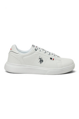 Sporline U.S. Polo Assn. erkek beyaz suni deri sneaker, yan profil görünümü