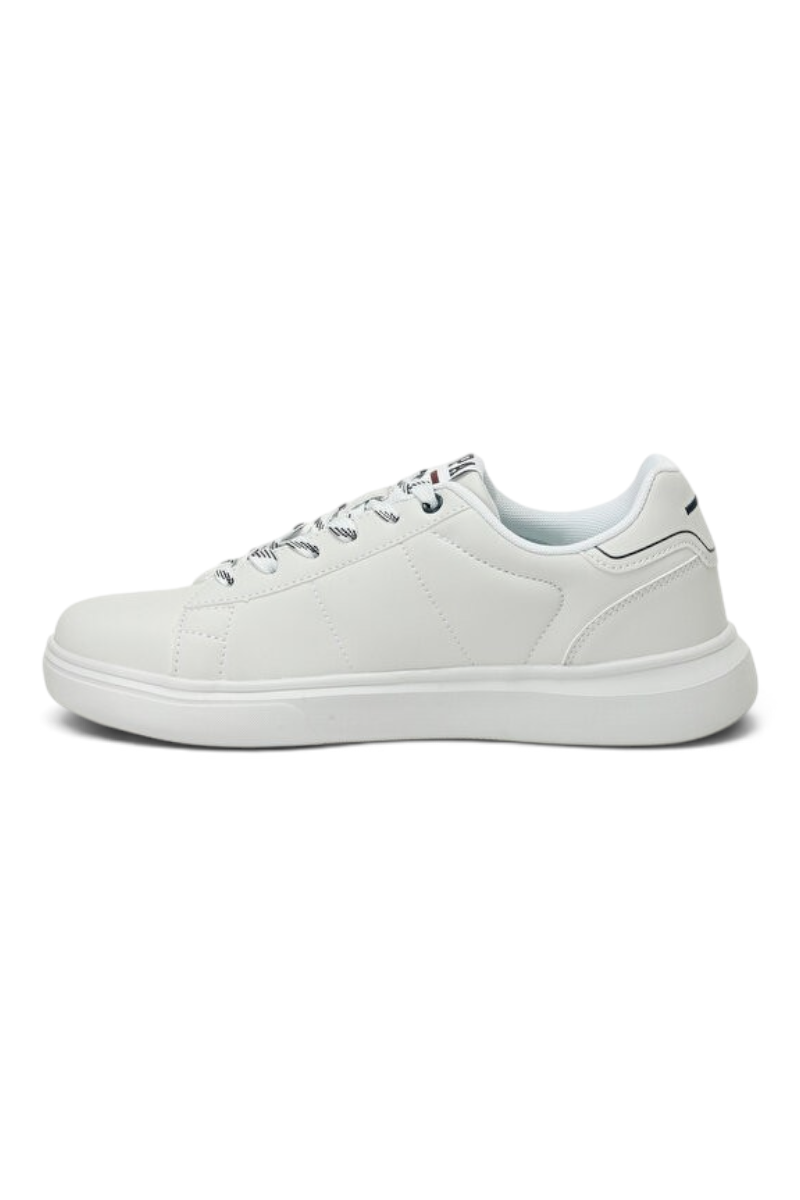 Sporline U.S. Polo Assn. erkek beyaz suni deri sneaker, yan profil görünümü
