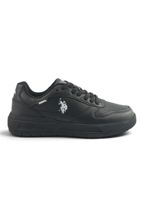 Sporline U.S. Polo Assn. siyah suni deri ve tekstil kadın sneaker ayakkabı