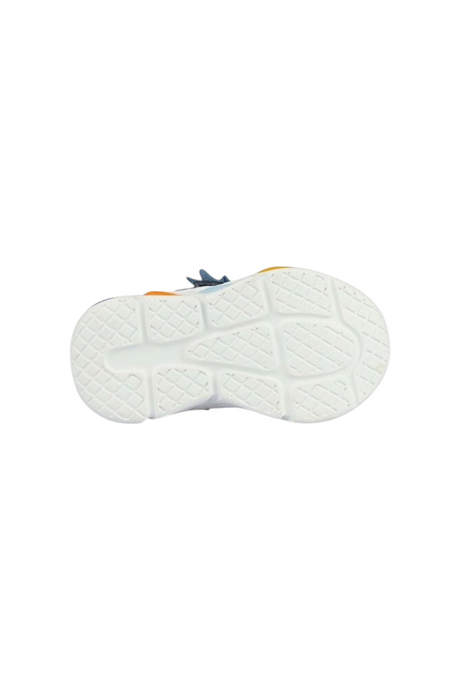 Sporline Vicco mavi renkli, tekstil malzemeden üretilmiş çocuk sneaker ayakkabısının alt taban görünümü
