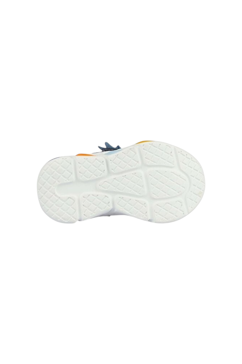 Sporline Vicco mavi renkli, tekstil malzemeden üretilmiş çocuk sneaker ayakkabısının alt taban görünümü