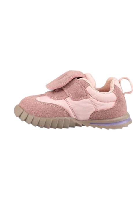 Sporline Vicco pudra pembe suni deri çocuk sneaker, cırt cırtlı bantlı ve tırtıklı tabanlı günlük spor ayakkabı