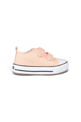 Sporline Vicco pudra pembe renkli, cırt cırtlı, tekstil malzemeden üretilmiş çocuk sneaker ayakkabı