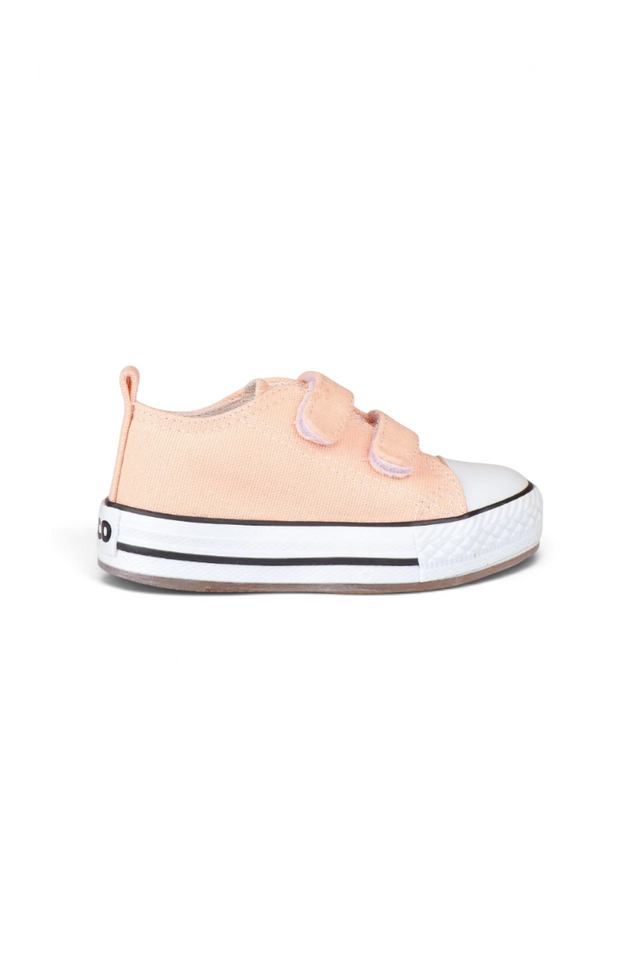 Sporline Vicco pudra pembe renkli, cırt cırtlı, tekstil malzemeden üretilmiş çocuk sneaker ayakkabı