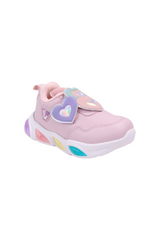 Sporline Vicco pudra pembe renkli, kalp detaylı ve ışıklı tabanlı çocuk sneaker ayakkabı