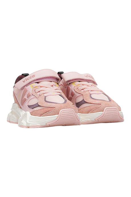 Sporline Vicco pudra pembe renkli, cırt cırtlı ve tekstil malzemeden üretilmiş unisex çocuk spor ayakkabısı