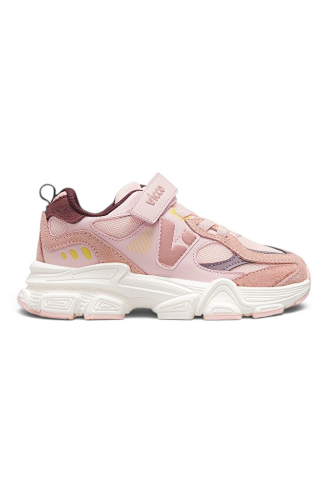 Sporline Vicco pudra pembe renkli, tekstil malzemeden üretilmiş, cırt cırtlı unisex spor ayakkabı