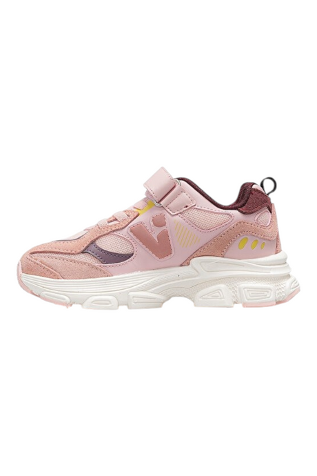 Sporline Vicco pudra pembe renkli, tekstil malzemeden üretilmiş, cırt cırtlı unisex spor ayakkabı yan görünümü